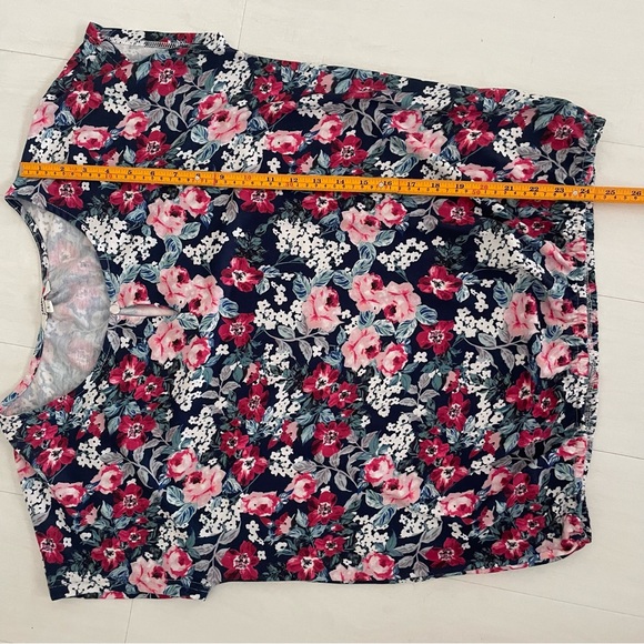 ZAVANNA Floral Women's Top Blue Red Pink White Spring Summer, Large - Picture 14 of 15